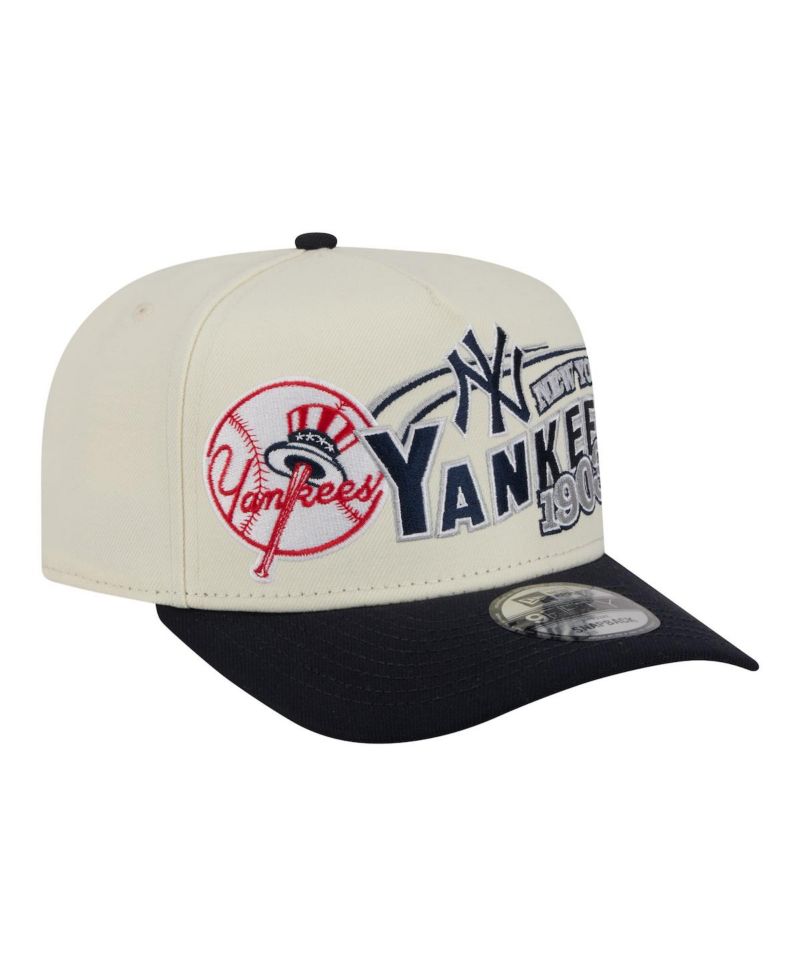 Men's Cream/Navy New York Yankees Classic A-Frame 9FIFTY Snapback Hat