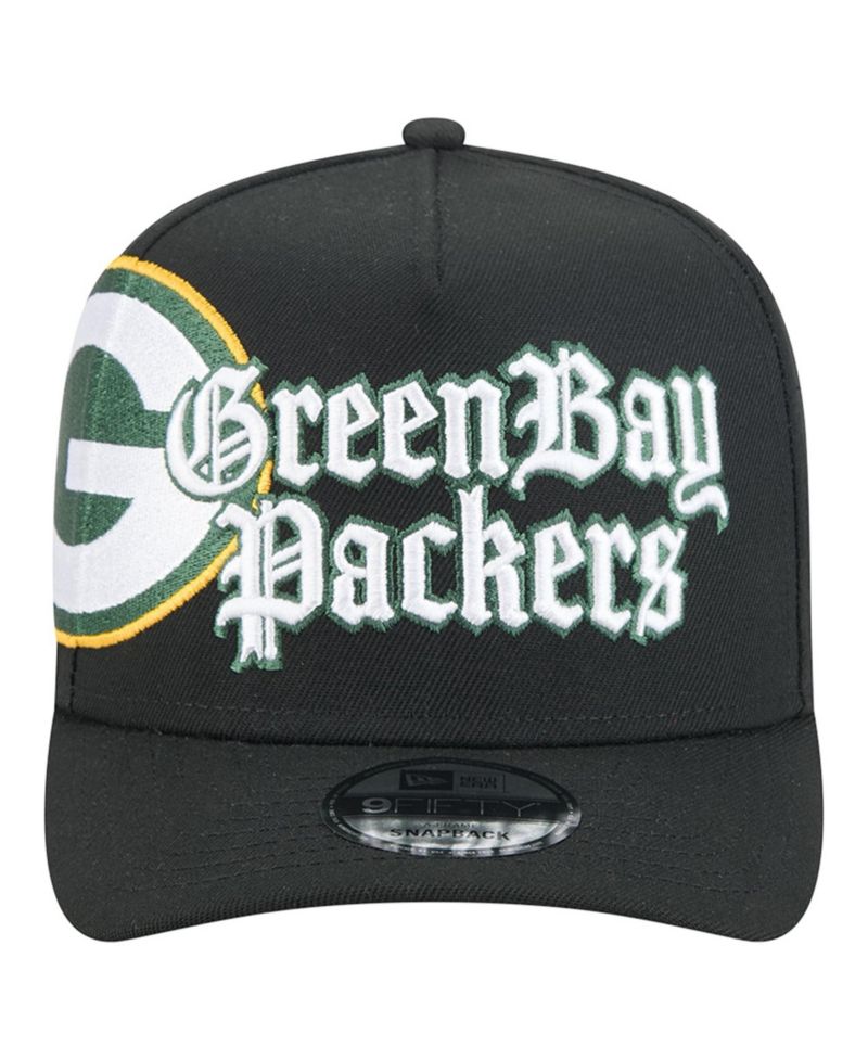 Men's Black Green Bay Packers Proud A-Frame 9FIFTY Snapback Hat