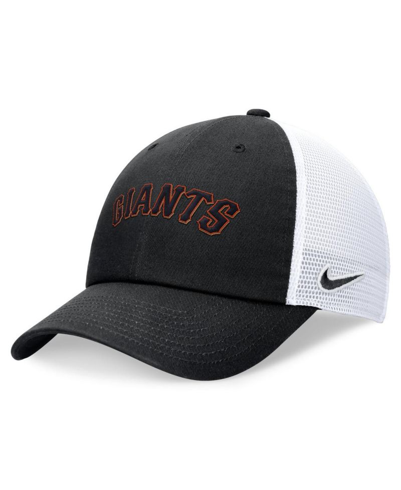 Men's Black San Francisco Giants Wordmark Adjustable Trucker Hat