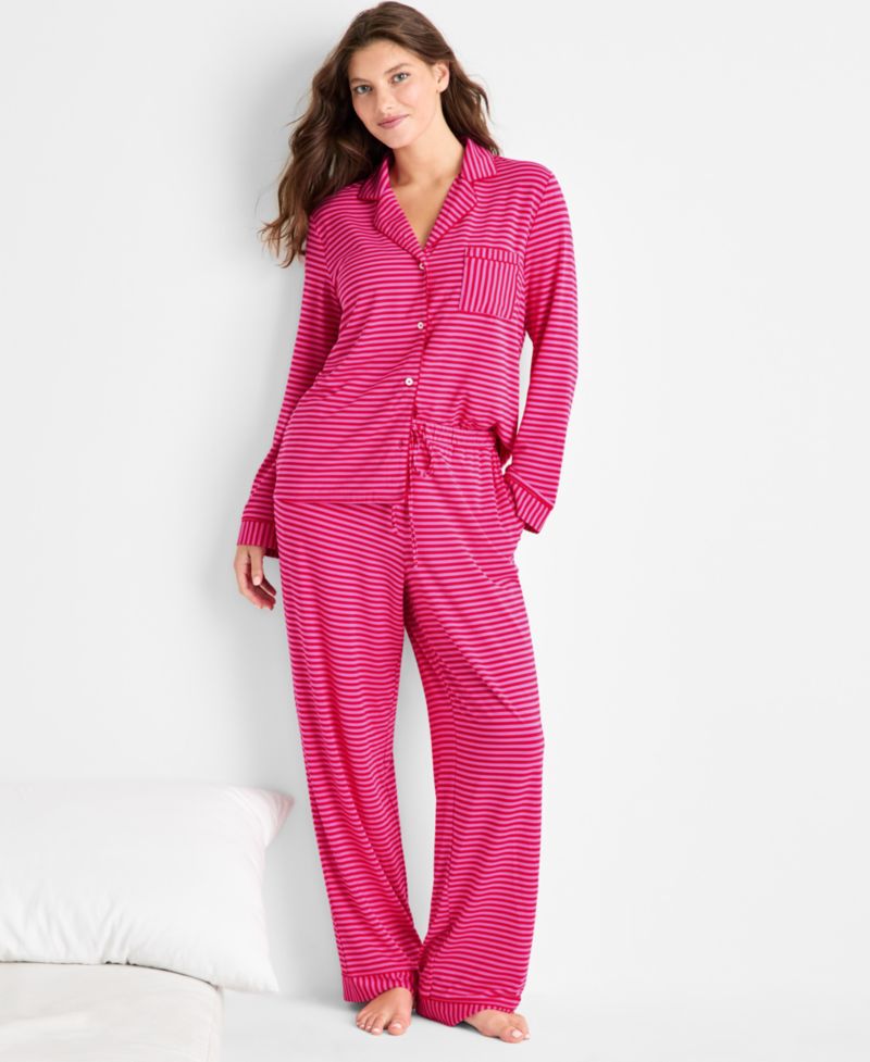 Women's Packaged Notched-Collar Pajama Set XS-3X