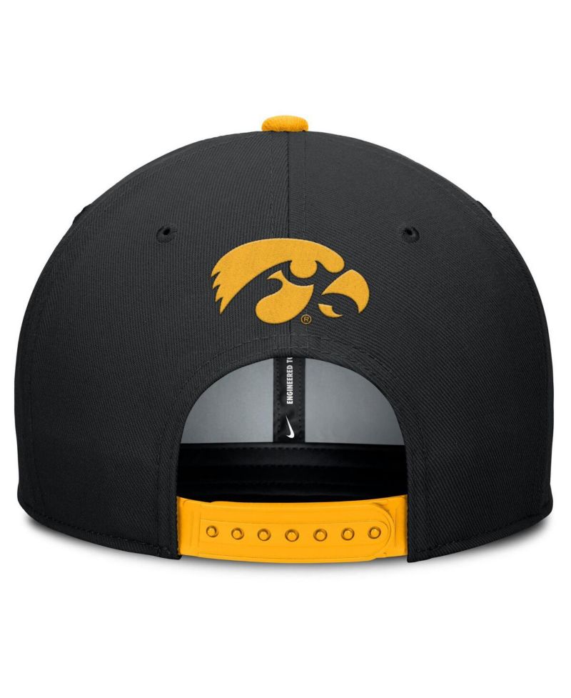 Men's Black/Gold Iowa Hawkeyes 2025 Sideline Campus Pro Local Snapback Hat