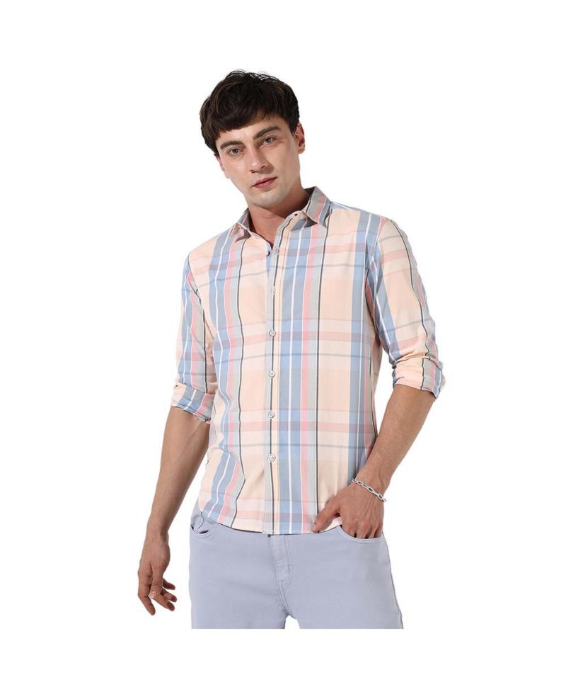 Men's Cotton Plaid Button Up Shirt