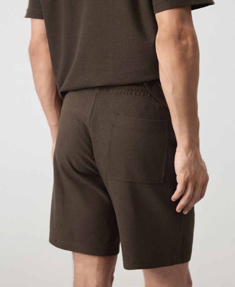 Men's Textured Straight-Fit Cotton-Blend Bermuda 8.27" Inseam Shorts