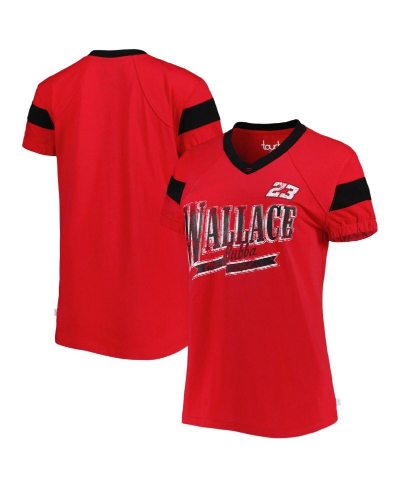 Women's Red Bubba Wallace Pre-Game V-Neck T-Shirt