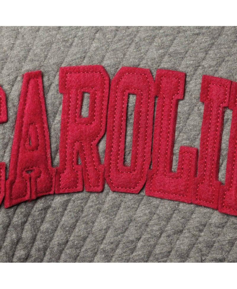 Women's Heathered Gray South Carolina Gamecocks Moose Applique Quilted Pullover Sweatshirt