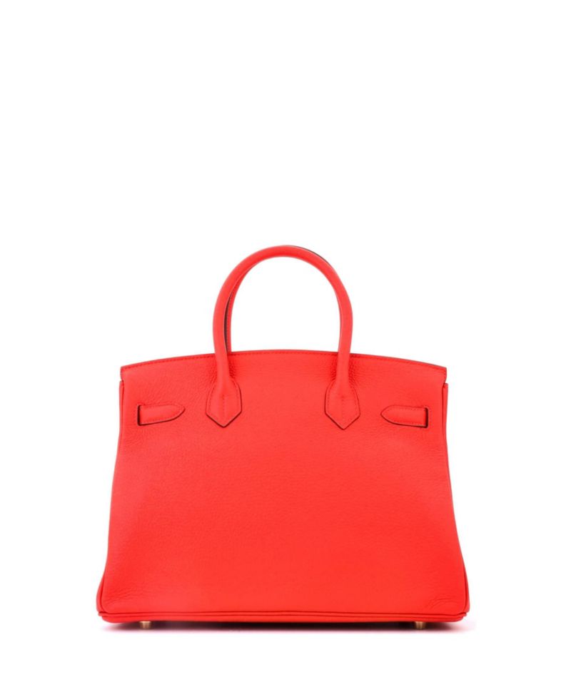 Birkin 30 Handbag Red Clemence with Gold Hardware