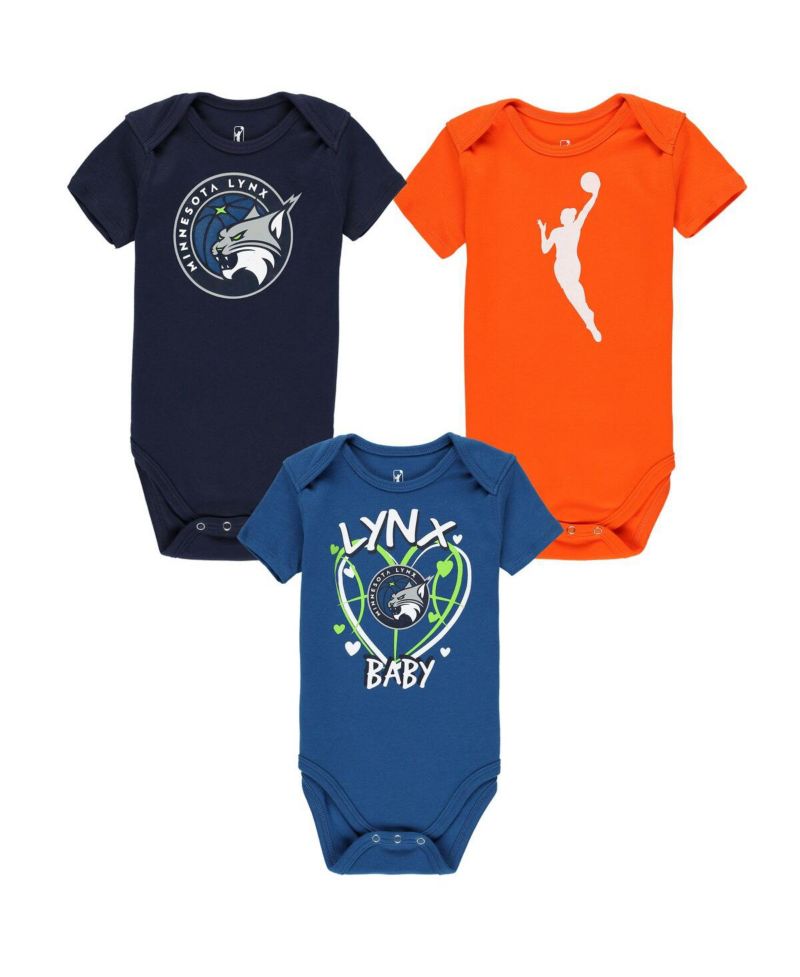 Baby Boys and Girls 3-Pack Minnesota Lynx Slide Home Creeper Set