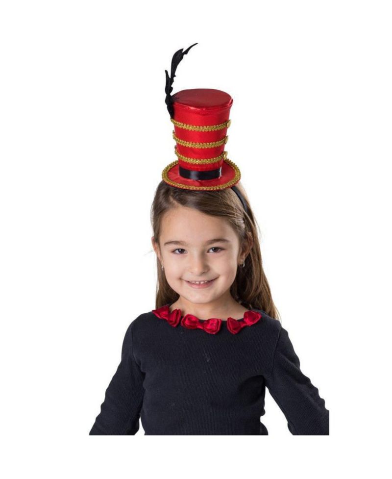 Red Ringmaster Headband with Feather - Kids