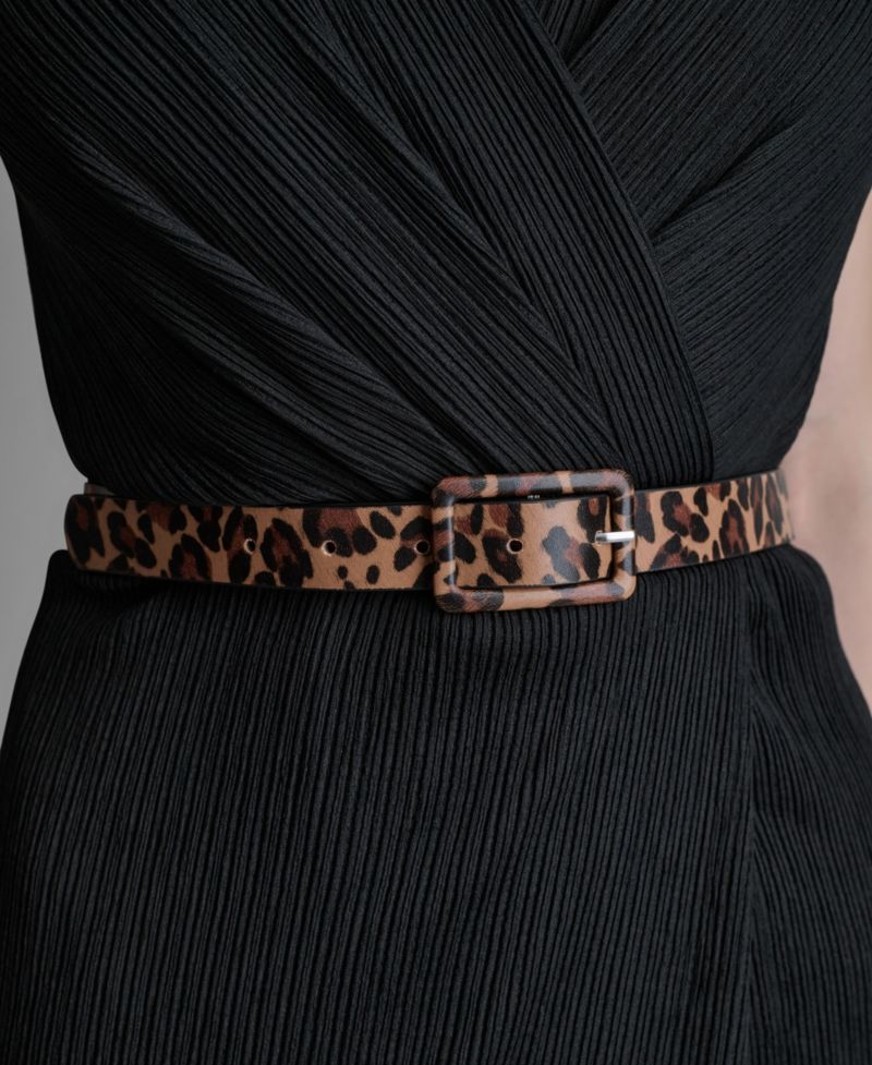 Women's V-Neck Belted Midi Dress