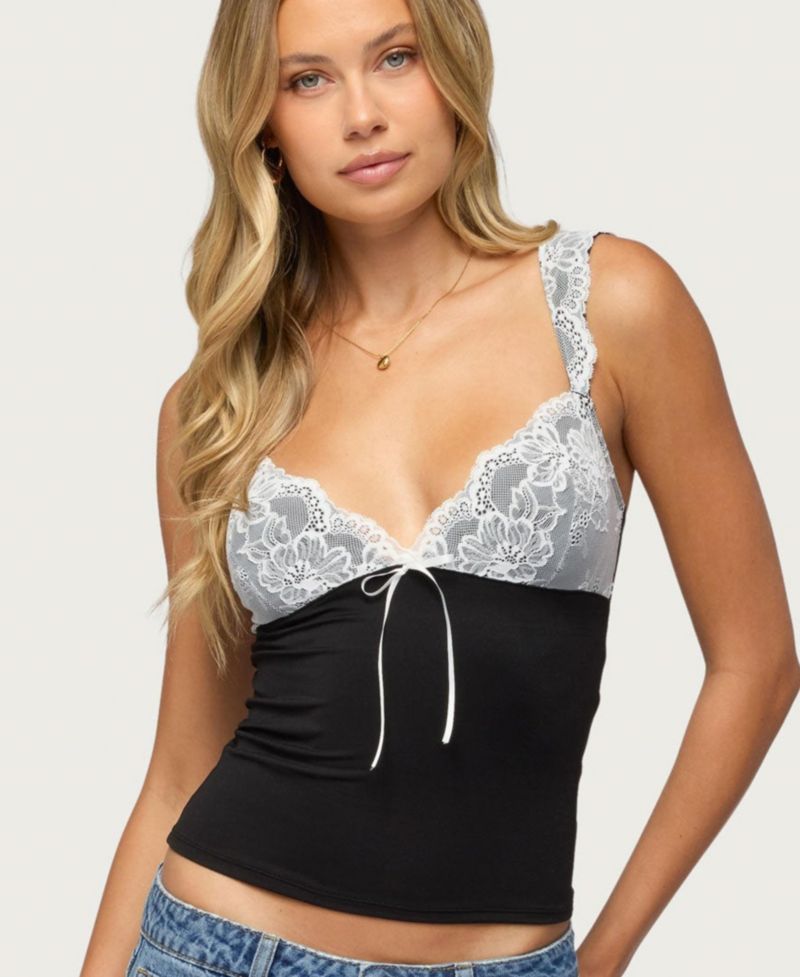 Women's Troya Contrast Lacey Top