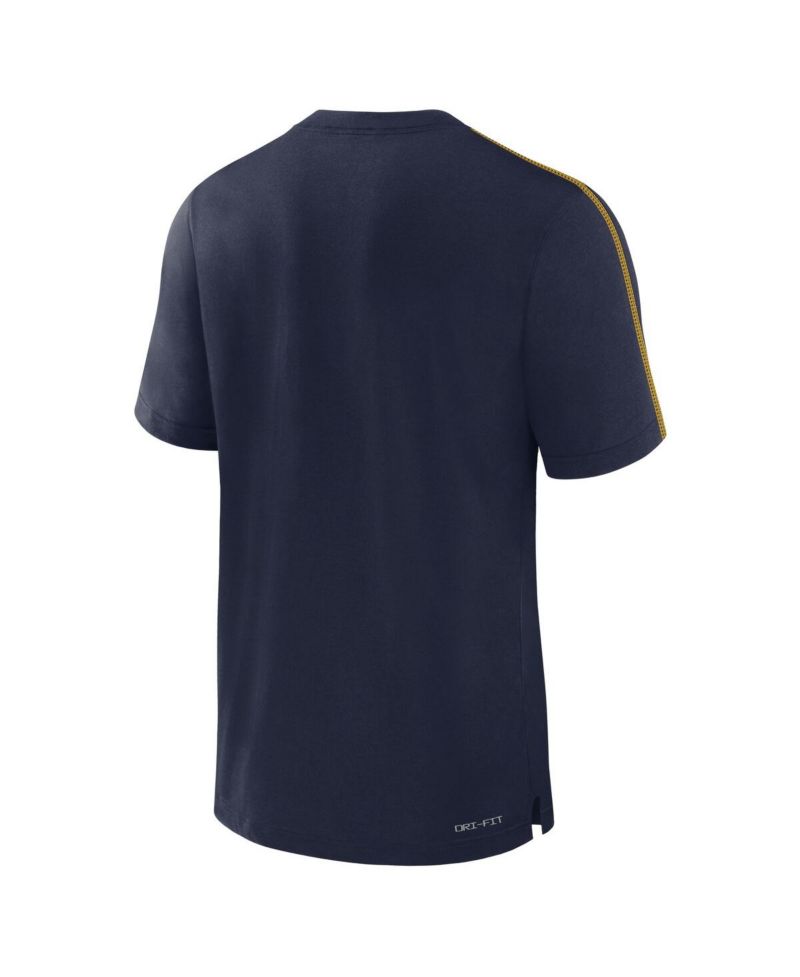 Men's Navy Michigan Wolverines 2024/25 Sideline Player Performance Tri-Blend T-Shirt