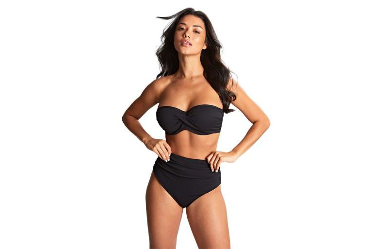 Women's Spirit Ruched Scalloped High Waist Bikini Bottom
