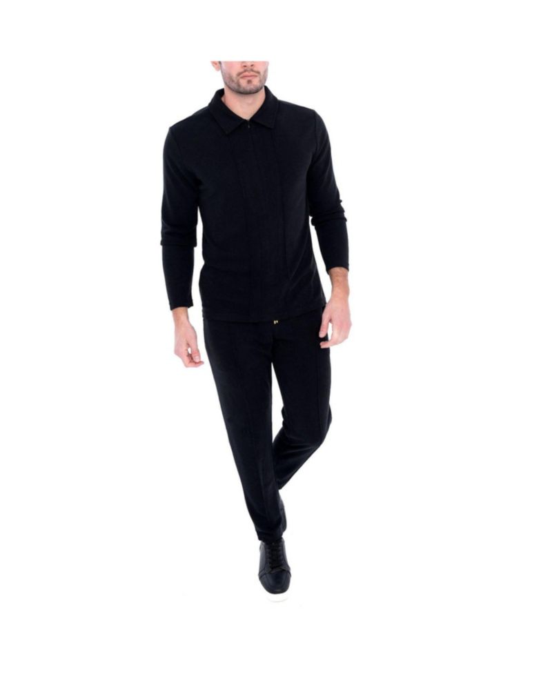 Men's Long Sleeve Zip Neck Knit Shirts