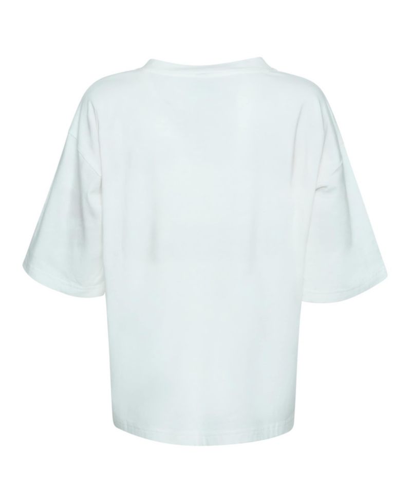 Women's White New York Knicks Oversized Football T-Shirt