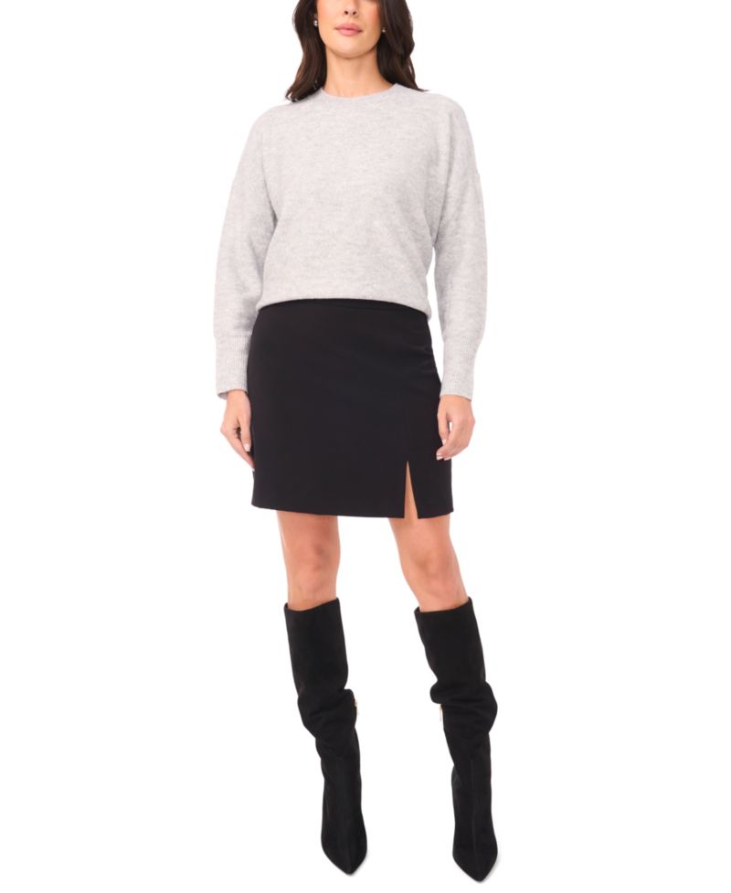 Women's Crewneck Sequin Long-Sleeve Sweater