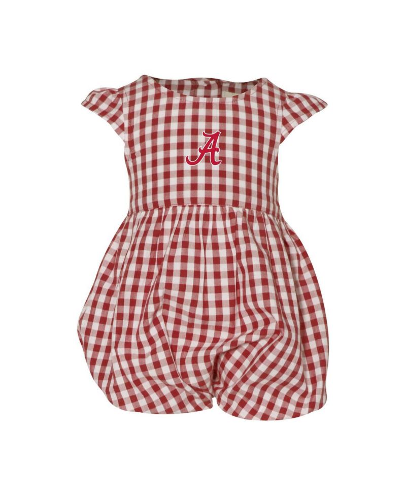 Baby Girls Crimson Alabama Crimson Tide Cara Gingham Ruffled Bodysuit
