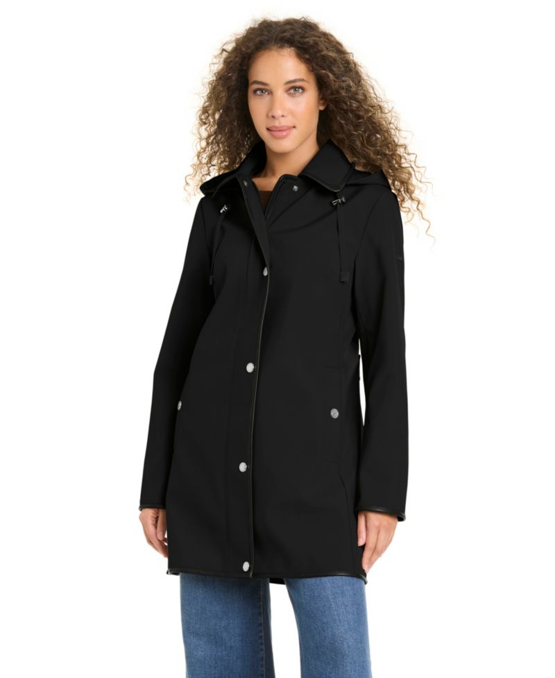 Women's Zip-Up Buttoned Softshell Coat