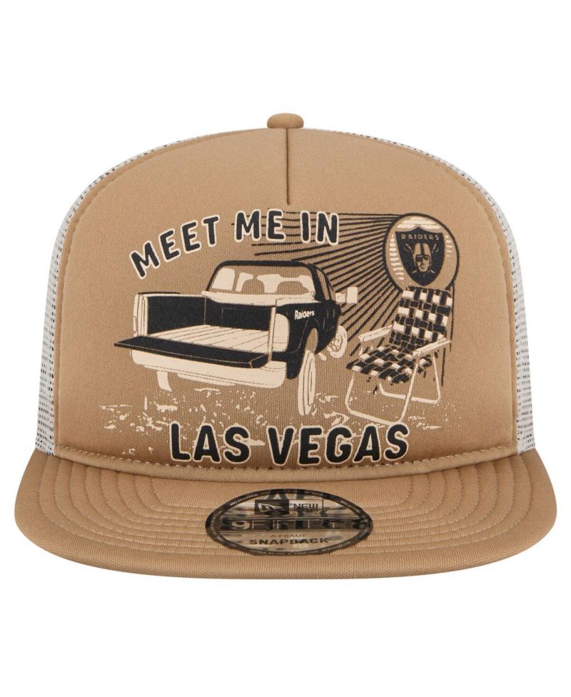 Men's Tan Las Vegas Raiders Meet Me 9FIFTY Snapback Hat