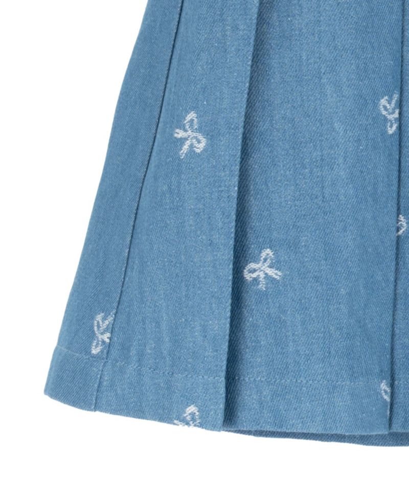 Baby Girls' Printed Bow Denim Dress with Diaper, 2-Piece Set