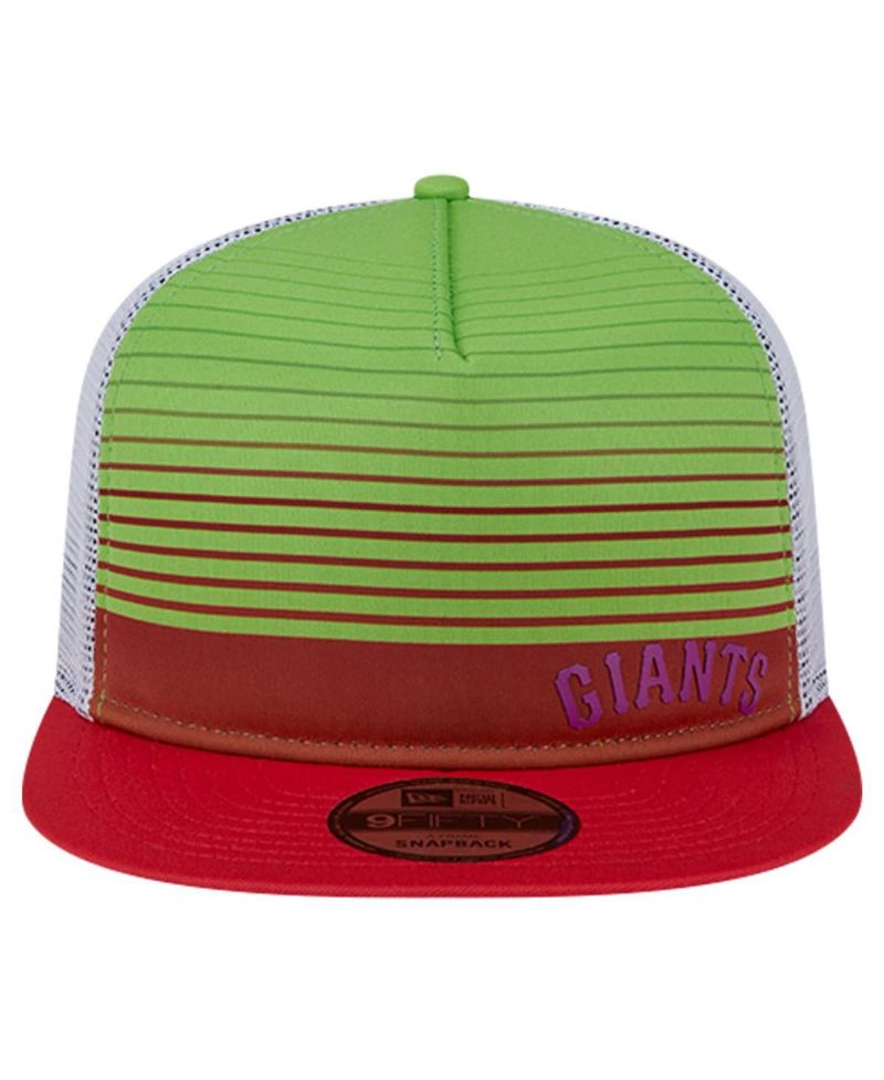 Men's Red San Francisco Giants Neon Horizon A-Frame Trucker 9FIFTY Snapback Hat