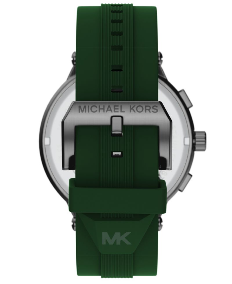 Men's Billie Chronograph Green Silicone Watch, 46mm