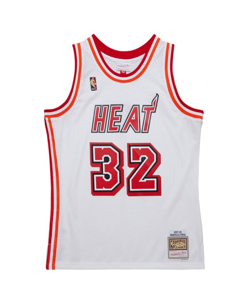 Men's Shaquille O'Neal White Miami Heat 2007/08 Hardwood Classics Swingman Jersey
