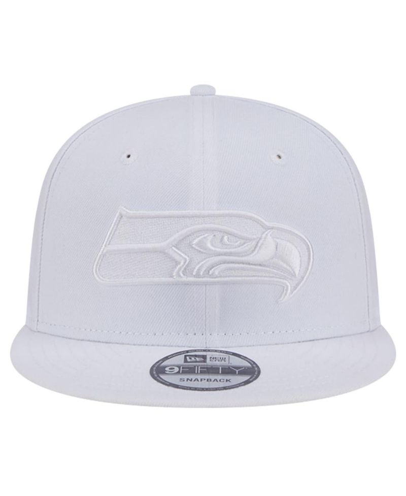 Men's Seattle Seahawks Main White on White 9FIFTY Snapback Hat