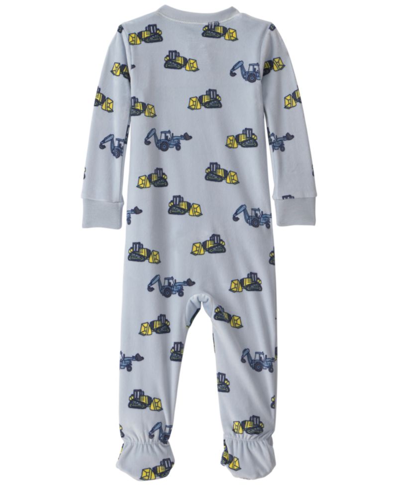 Carters Baby Boys' Construction 2-Way Zip Dream Plush Snug-Fit Footed Pajama