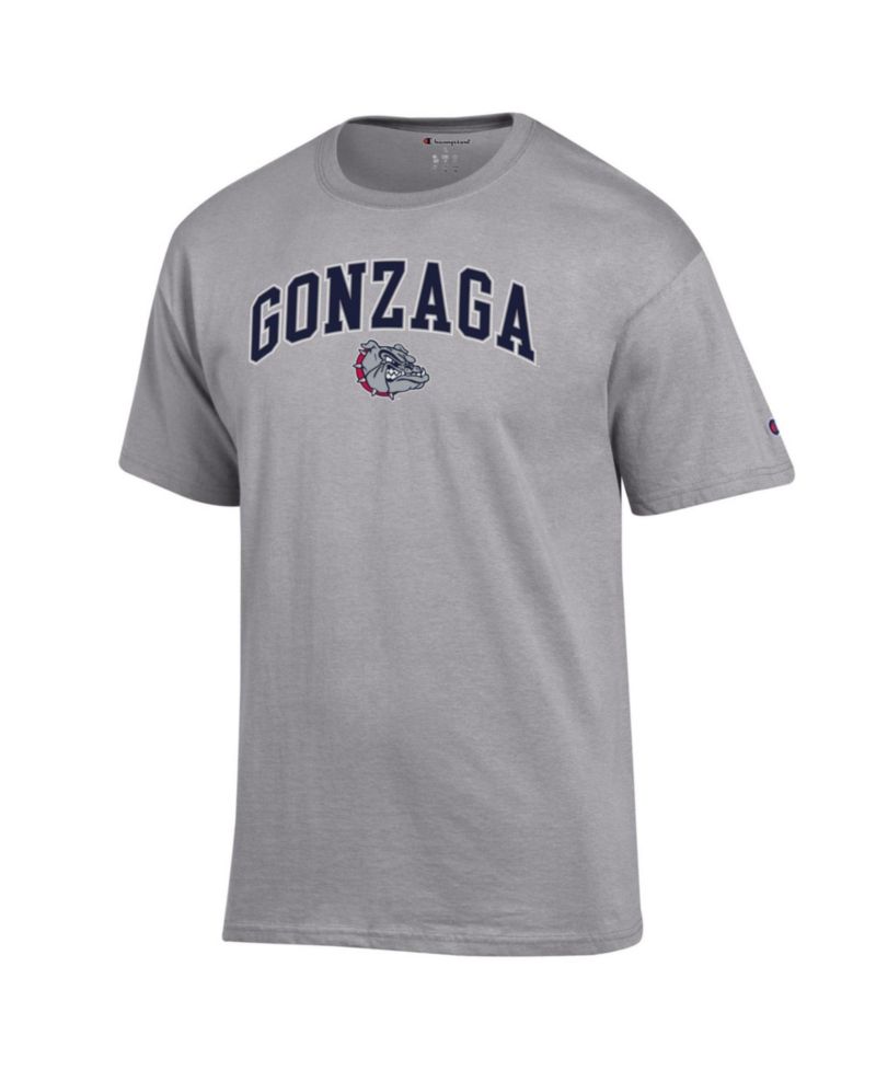 Men's Champion Heather Gray Gonzaga Bulldogs Arch Over Logo T-Shirt