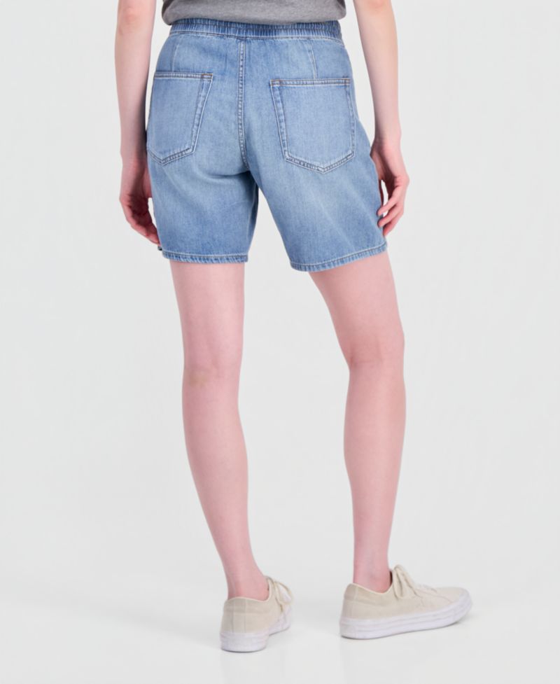 Women's Tie-Waist Cotton Denim Shorts