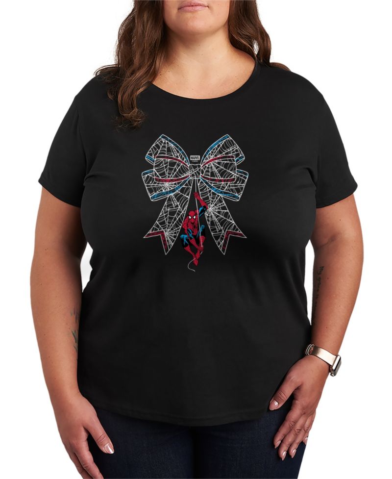 Plus Size Spider-Man Bow Graphic T-Shirt