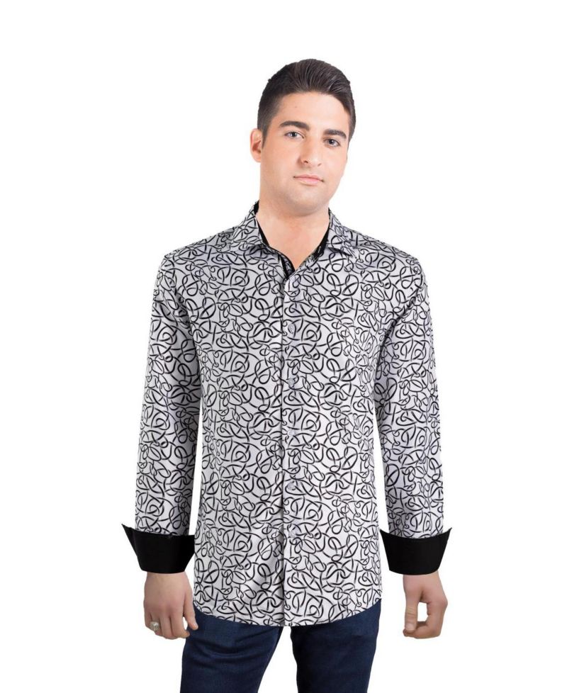 Men's Slim Fit Swirl Print Shirt