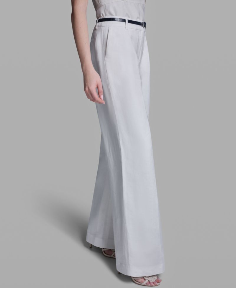 Women's High-Rise Wide-Leg Belted Pants