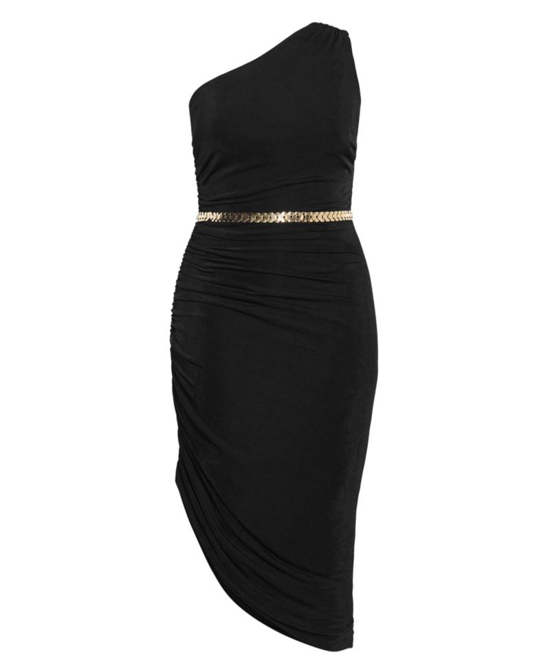 Plus Size Orbit One-Shoulder Body-Con Midi Dress