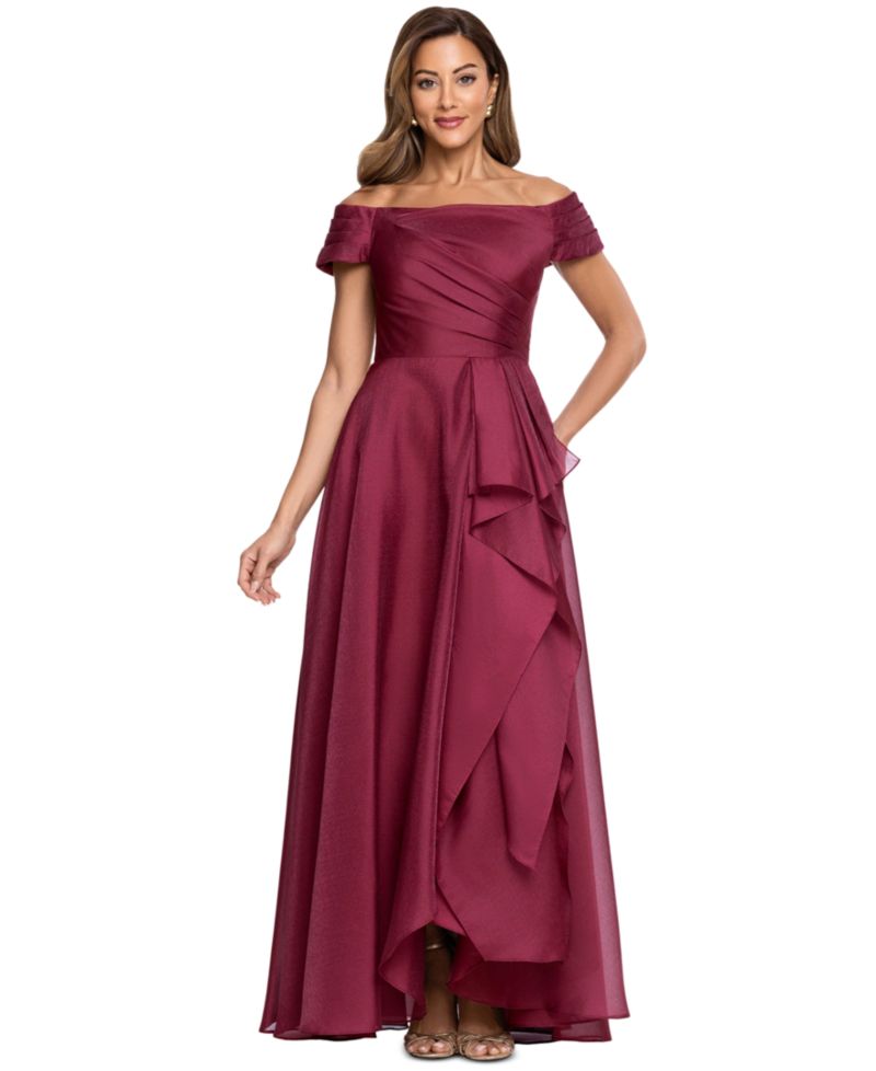 Women's Embroidered Floral Off-The-Shoulder Ball Gown