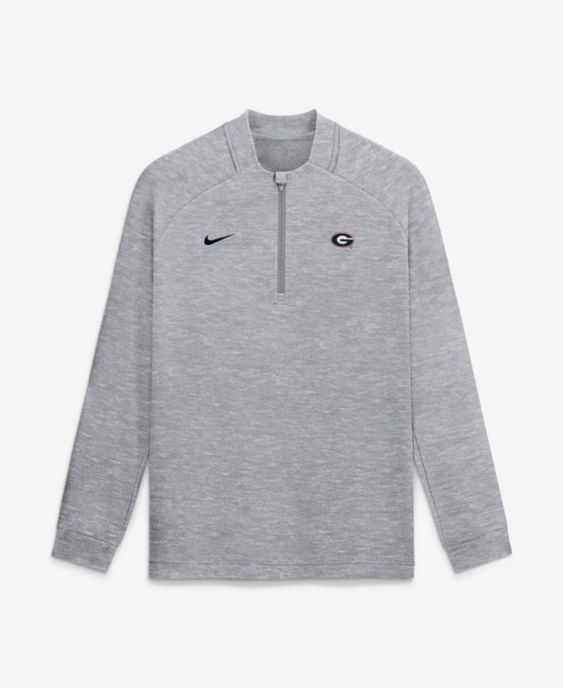 Men's Gray Georgia Bulldogs Par Raglan Tri-Blend Therma-FIT Half-Zip Pullover Sweatshirt