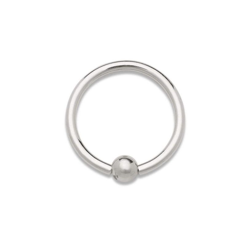 Solid 14k Yellow or White Gold 16G Small 2mm Captive Bead Hoop Internally Threaded Ring