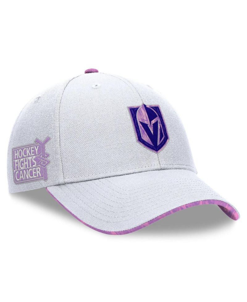 Men's White Vegas Golden Knights Authentic Pro Hockey Fights Cancer Adjustable Hat