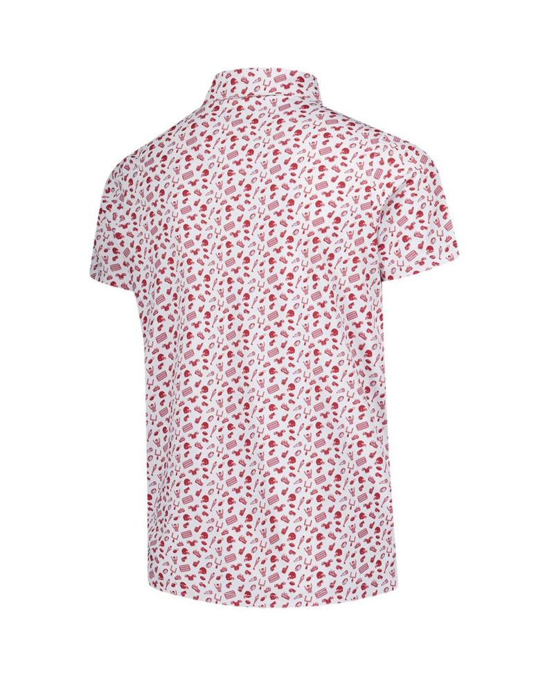Big Boys and Girls Crimson Alabama Crimson Tide Tom Allover Print Performance Polo Shirt