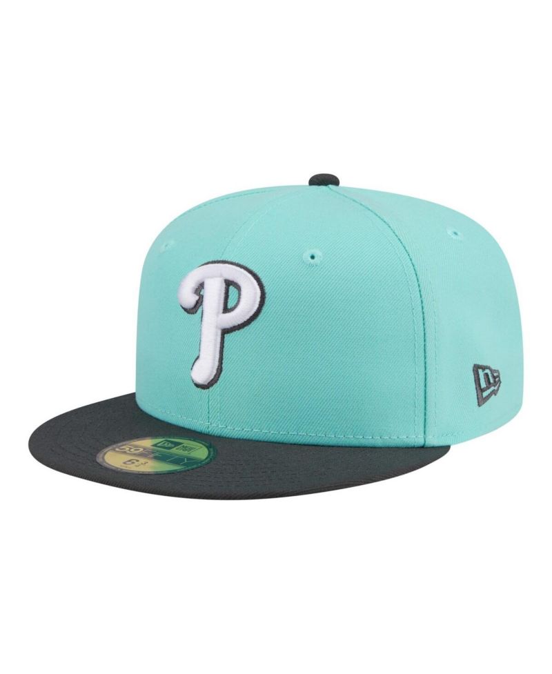 Men's Turquoise/Charcoal Philadelphia Phillies Two-Tone Color Pack 59FIFTY Fitted Hat