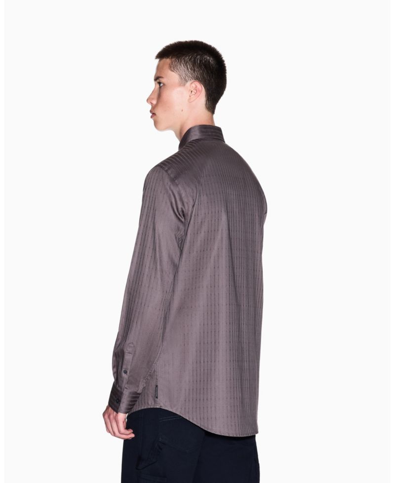 Men's Cotton Jacquard Wording Graphic Shirt