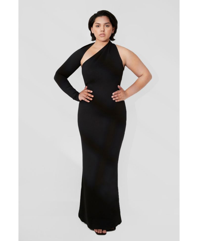 Women's Manhattan Halter One-Shoulder Open-Back Evening Gown
