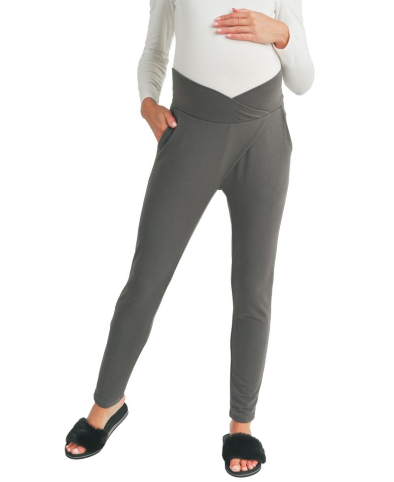 Maternity Pull-On Under-Bump Jogger Pants with Pockets