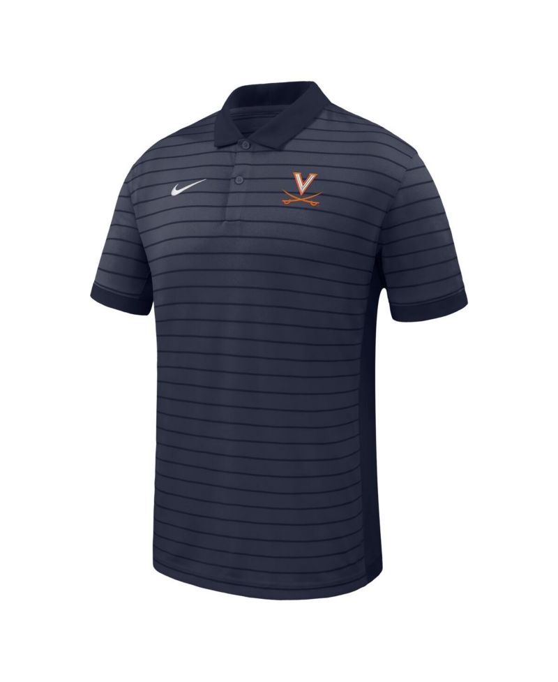Men's Navy Virginia Cavaliers 2025 Early Season Coaches Sideline Victory Stripe Performance Polo Shirt