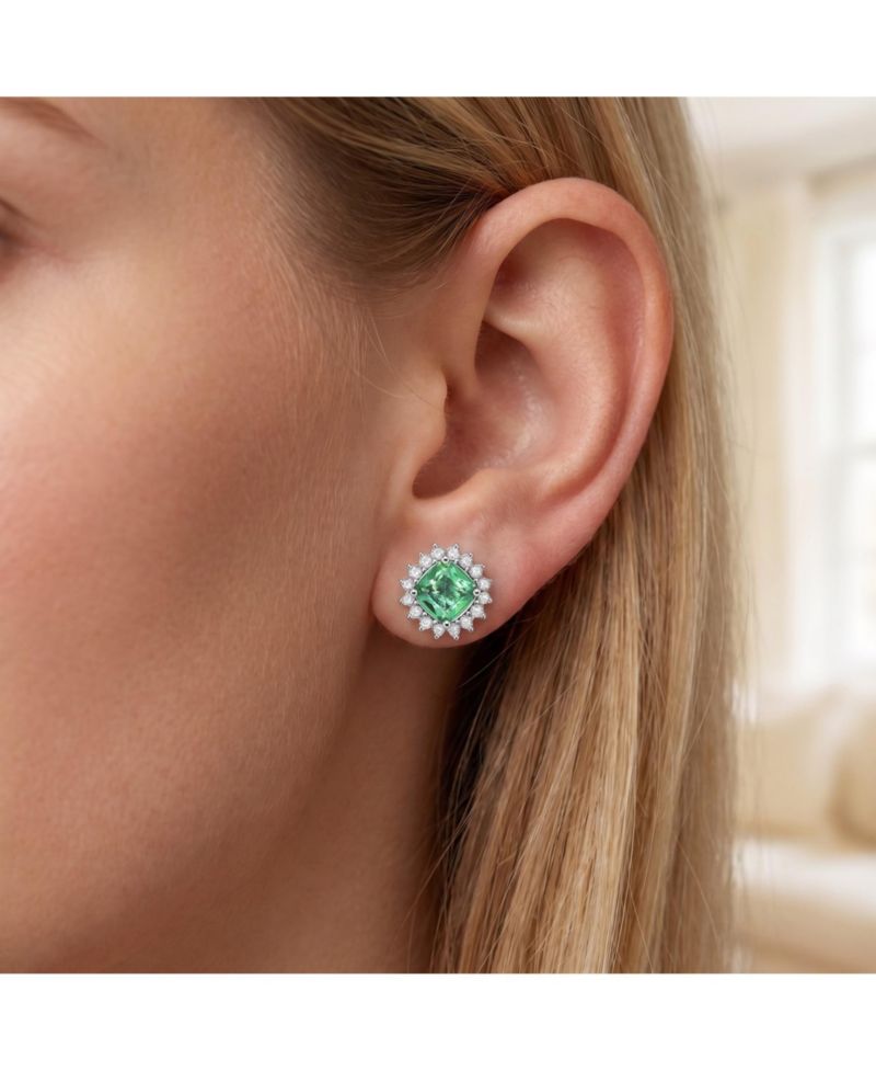 Classy Halo Square Stud Earrings