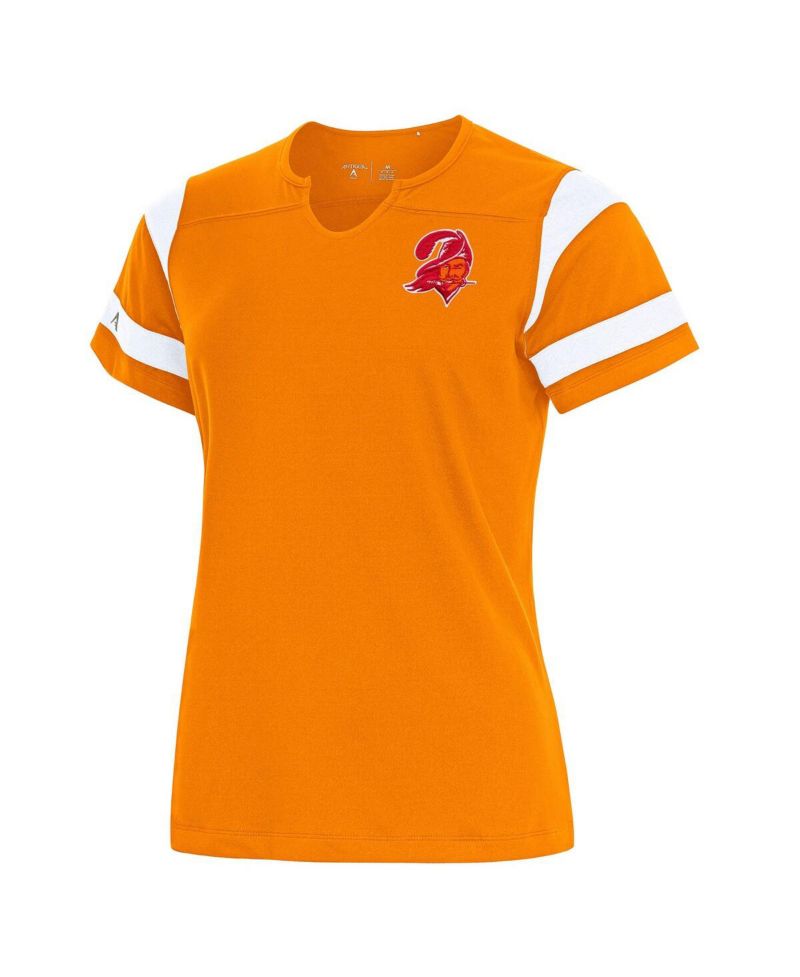 Women's Orange Tampa Bay Buccaneers Encounter Short Sleeve Notch Neck Top