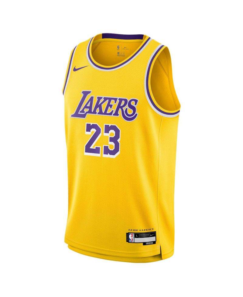 Big Boys LeBron James Gold Los Angeles Lakers Swingman Jersey - Icon Edition