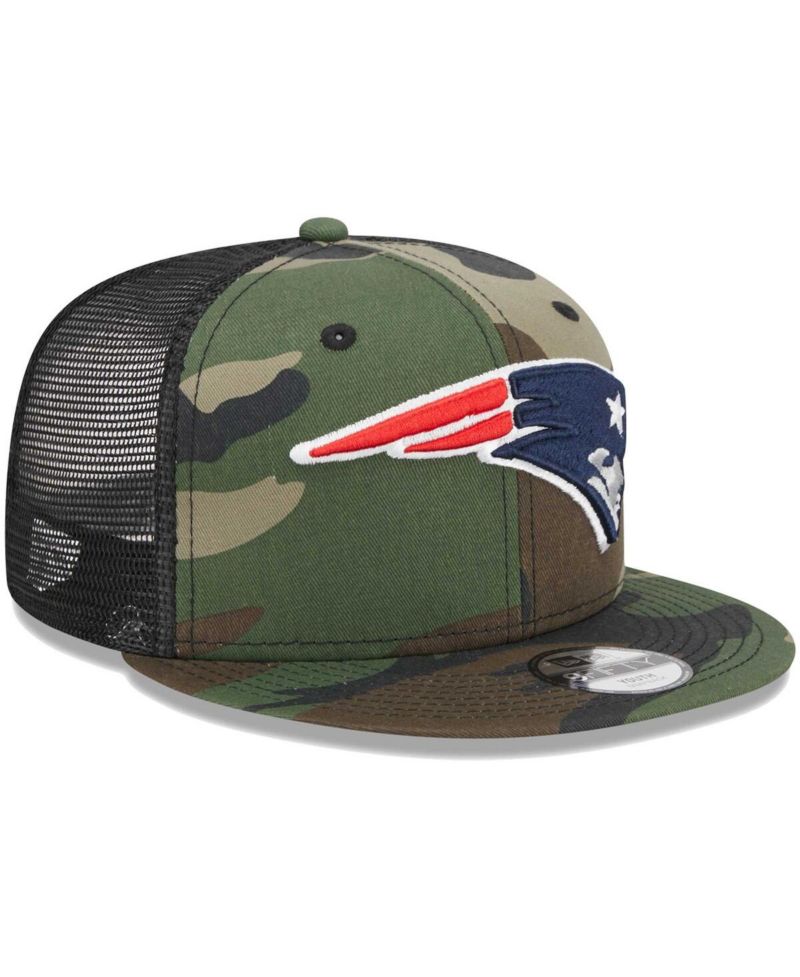 Big Boys and Girls Camo New England Patriots Main Trucker 9FIFTY Snapback Hat