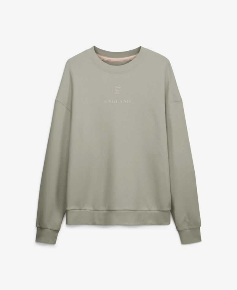 Men's Khaki England National Team Oversized Muted Centre Sweatshirt