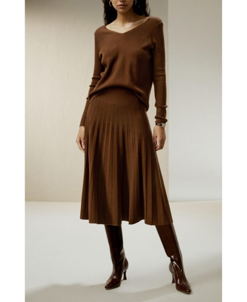 Women's V-neck Ultra-fine Merino Wool Sweater